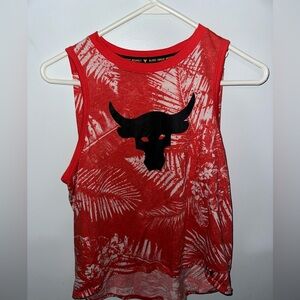 Under Armour Red Tank Top with Black and White Accents